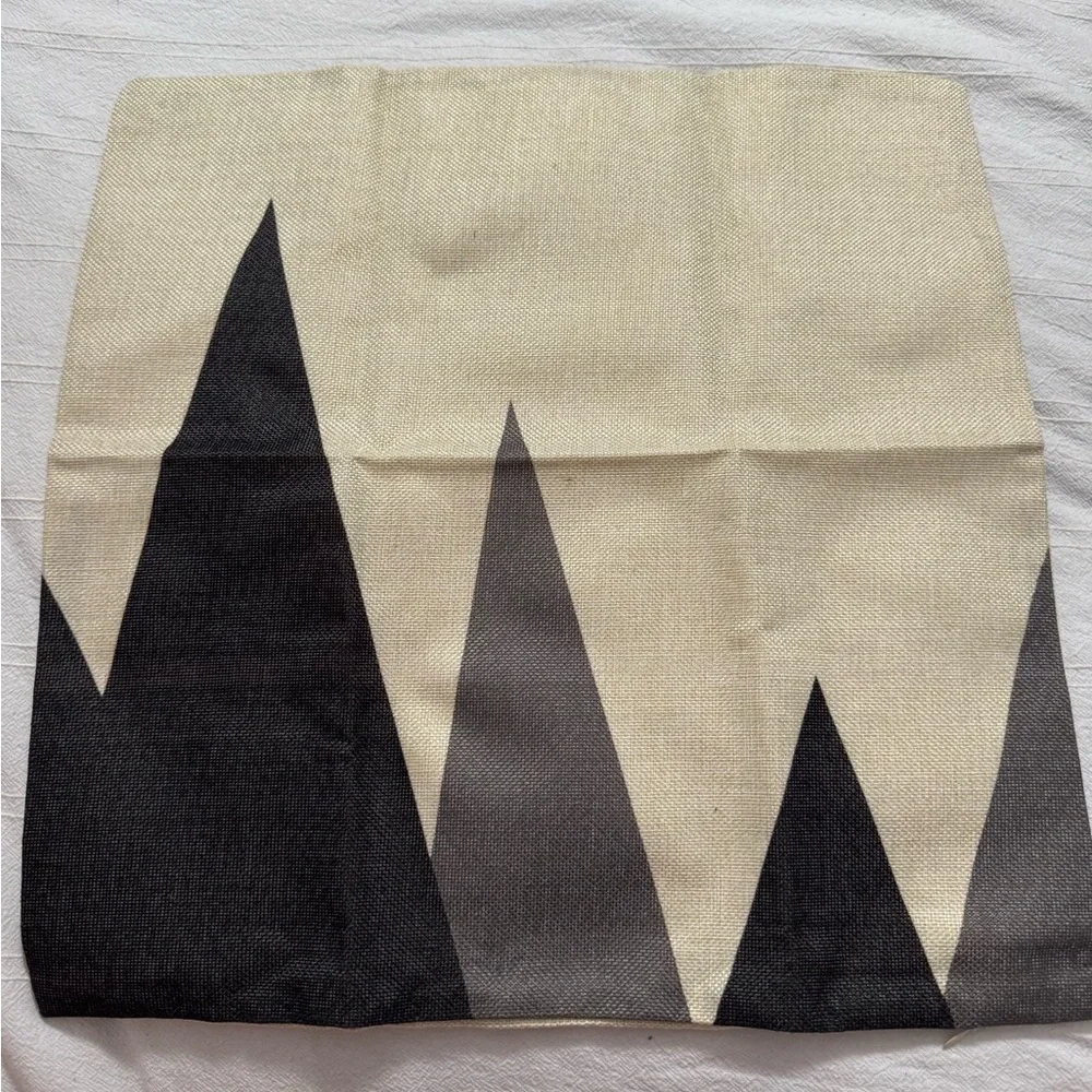 Set of 2 -17 inch geometric shaped Black and Cream Pillow Case Covers